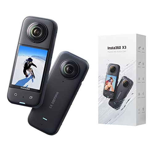 Insta360 X3 - Wasserdichte 360°-Actionkamera mit...