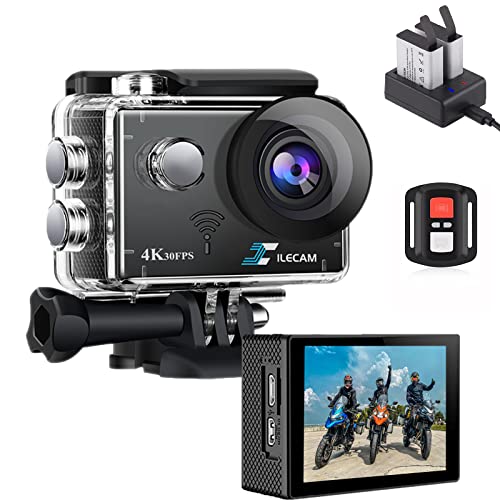 Xile Action Cam 4K20Mp WiFi und 2.4G-Fernbedienung...