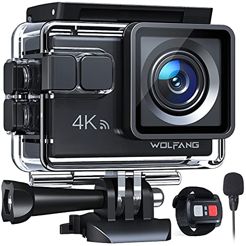 WOLFANG Action Cam 4K, Ultra HD 20MP WiFi...