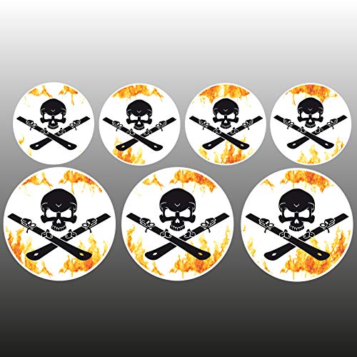 Totenkopf SKI Aufkleber Skull Set 7 Sticker...