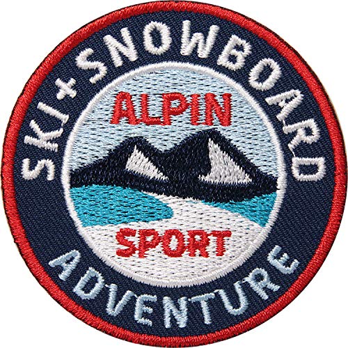 2 x Ski + Snowboard Alpin Aufnäher gestickt 62 mm...